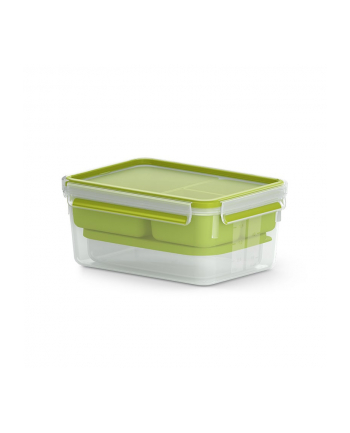 Emsa CLIP ' GO Lunchbox XL, lunch box (green/transparent, with inserts)