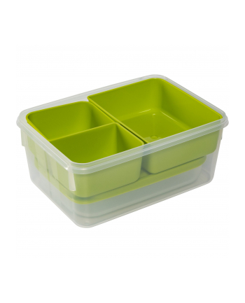 Emsa CLIP ' GO Lunchbox XL, lunch box (green/transparent, with inserts)