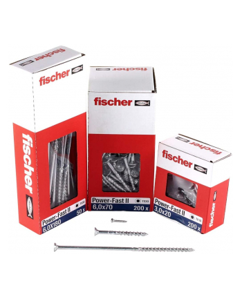 fischer chipboard screw Power-Fast II 6.0x240 countersunk (25 pieces, partial thread, galvanized)