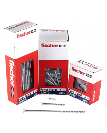 fischer chipboard screw Power-Fast II 6.0x180 countersunk (50 pieces, partial thread, galvanized)