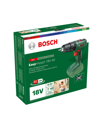 bosch powertools Bosch Cordless Impact Drill EasyImpact 18V-40 (green/Kolor: CZARNY, without battery and charger) nr 1