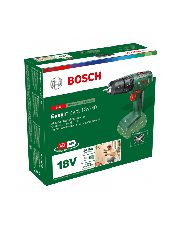bosch powertools Bosch Cordless Impact Drill EasyImpact 18V-40 (green/Kolor: CZARNY, without battery and charger) główny