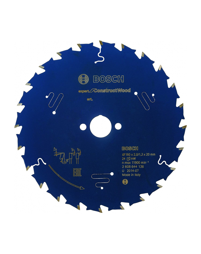 bosch powertools Bosch circular saw blade Expert for Construct Wood, ? 160mm, 24T główny