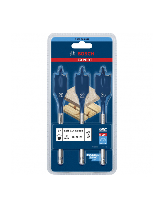 bosch powertools Bosch Expert Self Cut Speed flat drill bit set, 3 pieces, O 20/ 22/ 25mm (length 152mm) główny