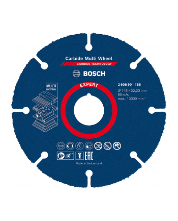 bosch powertools Bosch EXPERT Carbide MultiWheel cutting disc, O 115mm (for small angle grinders)