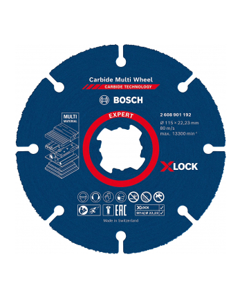 bosch powertools Bosch EXPERT X-LOCK Carbide MultiWheel cutting disc, O 115mm (for small angle grinders)