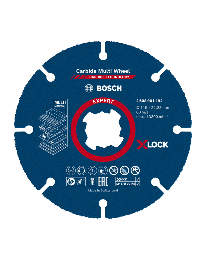 bosch powertools Bosch EXPERT X-LOCK Carbide MultiWheel cutting disc, O 115mm (for small angle grinders) główny