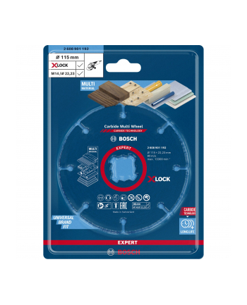 bosch powertools Bosch EXPERT X-LOCK Carbide MultiWheel cutting disc, O 115mm (for small angle grinders)