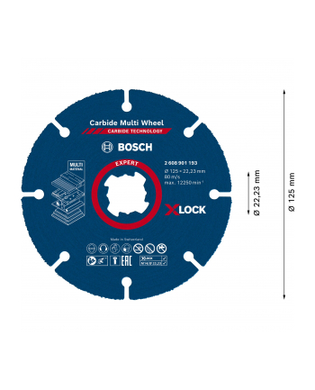 bosch powertools Bosch EXPERT X-LOCK Carbide MultiWheel cutting disc, O 125mm (for angle grinders)