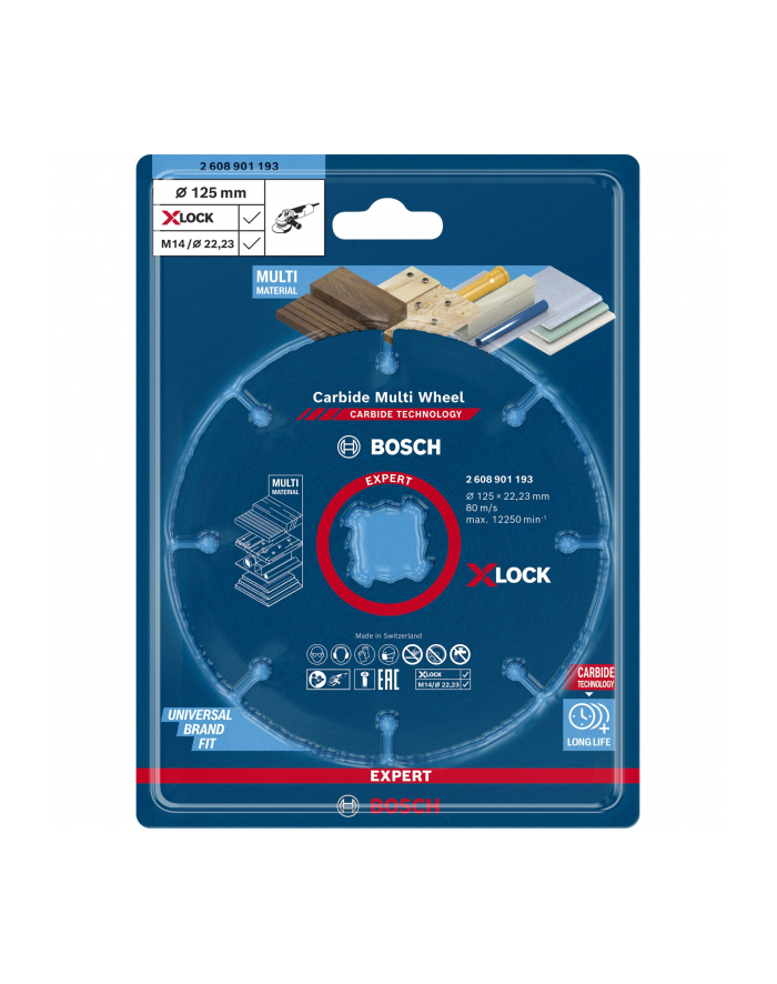 bosch powertools Bosch EXPERT X-LOCK Carbide MultiWheel cutting disc, O 125mm (for angle grinders) główny