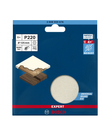 bosch powertools Bosch Expert M480 mesh sanding sheet O 125mm, K220 (5 pieces)