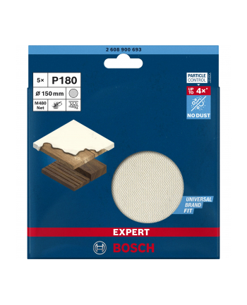 bosch powertools Bosch Expert M480 mesh sanding sheet O 150mm, K180 (5 pieces)