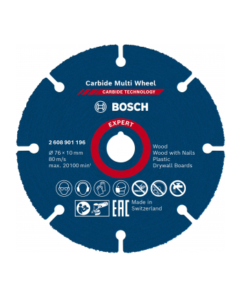 bosch powertools Bosch EXPERT Carbide MultiWheel cutting disc, O 76mm (for mini angle grinders)