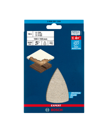bosch powertools Bosch Expert M480 grid structure sanding sheet set 100 x 150mm, K80 / 120 / 180 (6 pieces, for multi-sander)