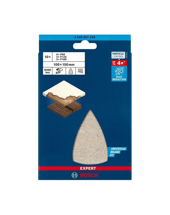bosch powertools Bosch Expert M480 grid structure sanding sheet set 100 x 150mm, K80 / 120 / 180 (6 pieces, for multi-sander) główny