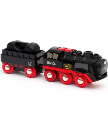 BRIO battery steam locomotive with water tank, toy vehicle (Kolor: CZARNY/red) nr 1