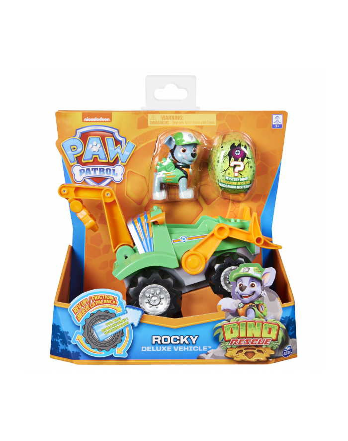 spinmaster Spin Master Paw Patrol Dino Rescue Rocky's Base Vehicle, Toy Vehicle (Green/Orange, Includes Surprise Dino Figure) główny