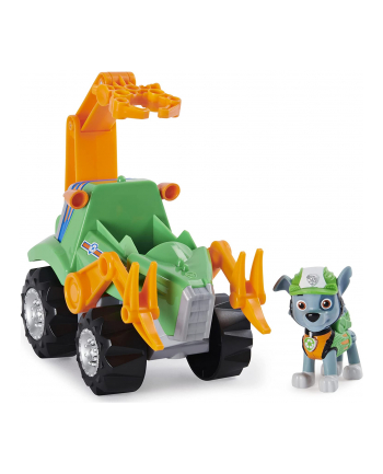 spinmaster Spin Master Paw Patrol Dino Rescue Rocky's Base Vehicle, Toy Vehicle (Green/Orange, Includes Surprise Dino Figure)