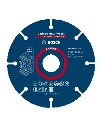 bosch powertools Bosch EXPERT Carbide MultiWheel cutting disc, O 115mm (for small angle grinders) nr 1