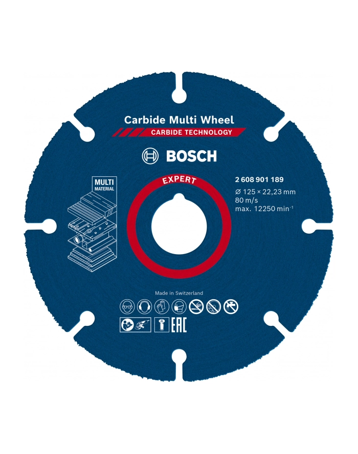 bosch powertools Bosch EXPERT Carbide MultiWheel cutting disc, O 125mm (for angle grinders) główny