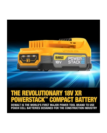 DeWALT POWERSTACK battery combo pack DCK2050E2T, 18 volts, with impact wrench, drill driver (yellow/Kolor: CZARNY, 2x POWERSTACK Li-Ion battery 1.7 Ah, in T STAK Box II) nr 2