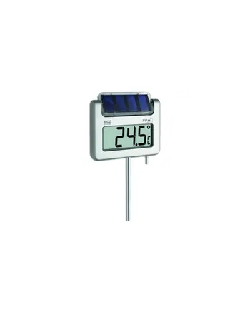 TFA Digital garden thermometer with solar lighting AVENUE (silver)