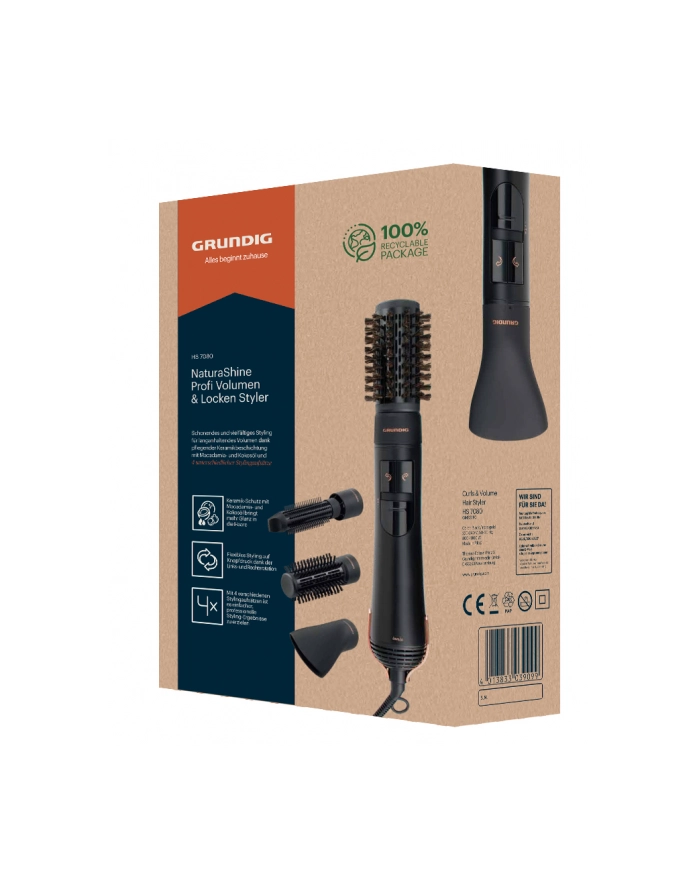 Grundig HS 7080 NaturaShine, hot air brush (Kolor: CZARNY/rose gold) główny