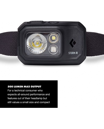 Black Diamond Storm headlamp 500-R, Kolor: CZARNY