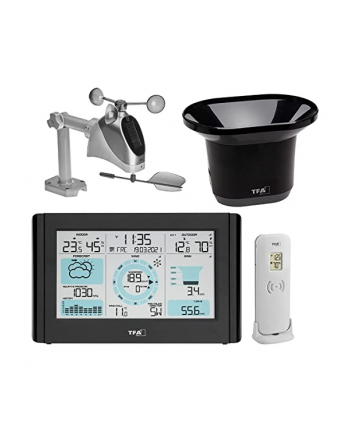 TFA wireless weather station with wind and rain gauge WEATHER PRO (Kolor: CZARNY)