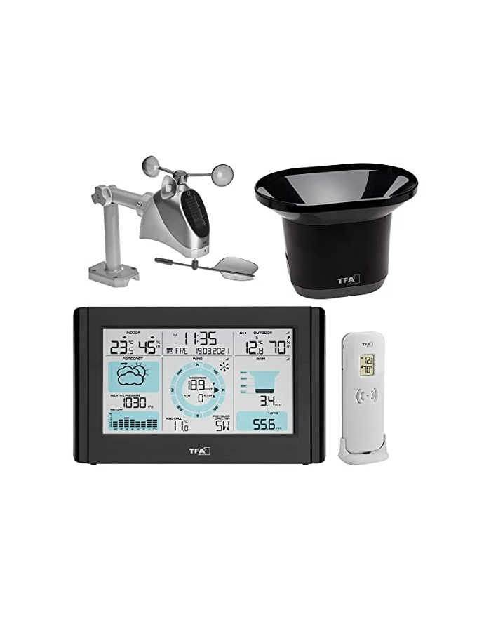 TFA wireless weather station with wind and rain gauge WEATHER PRO (Kolor: CZARNY) główny