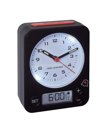 TFA Analog radio alarm clock with Digital alarm setting COMBO (Kolor: CZARNY/red) nr 1