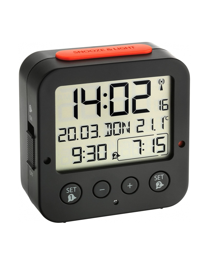 TFA Digital radio alarm clock with temperature BINGO (Kolor: CZARNY/red) główny