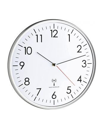 TFA Analogue radio controlled wall clock (Kolor: BIAŁY/silver)