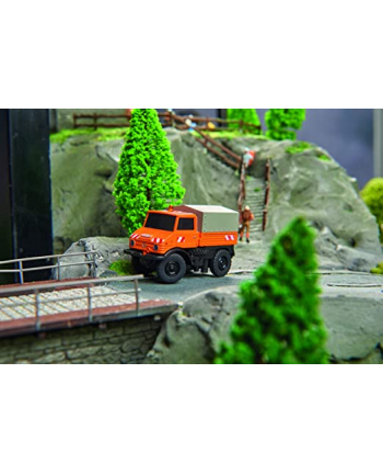 Carson MB Unimog U406 Municipal, toy wehicle and remote controll (orange/grey, 1:87)