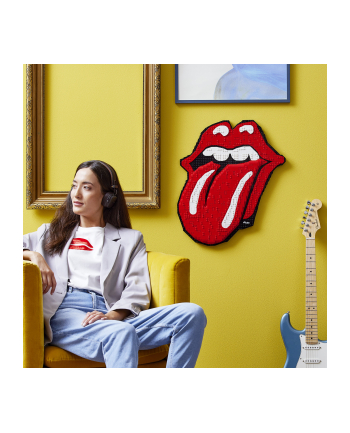 LEGO 31206 Art The Rolling Stones Logo Construction Toy (Adult Craft Kit DIY Wall Decor and Wall Art Music Gift with Soundtrack)