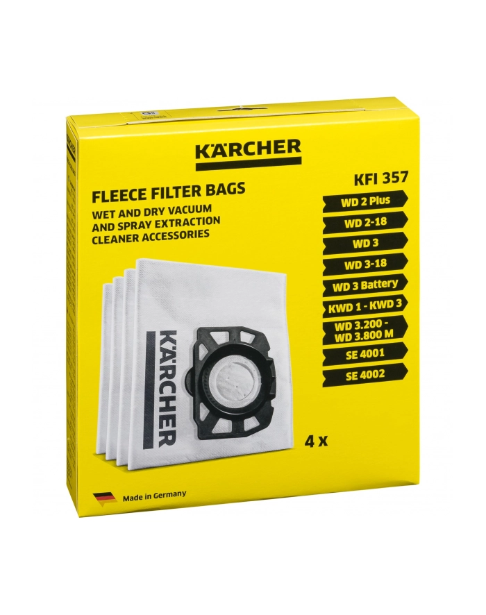 karcher Worki flizelinowe do odkurzaczy WD 2, WD 3, KWD 1-KWD 3, SE 4001, SE 4002 2.863-314.0 główny