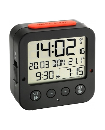 TFA Digital radio alarm clock with temperature BINGO (Kolor: CZARNY/red) nr 2