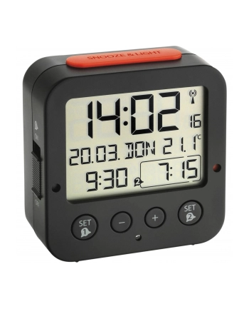 TFA Digital radio alarm clock with temperature BINGO (Kolor: CZARNY/red) nr 1