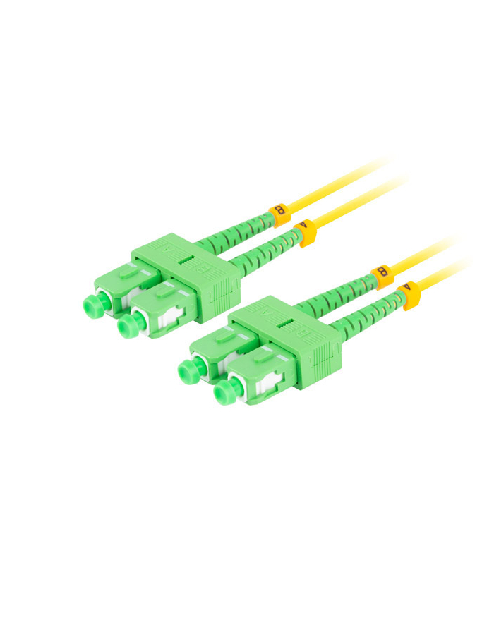 lanberg Patchcord światłowodowy Sm Sc/Apc-Sc/Apc Duplex 3.0mm 5m żółty główny