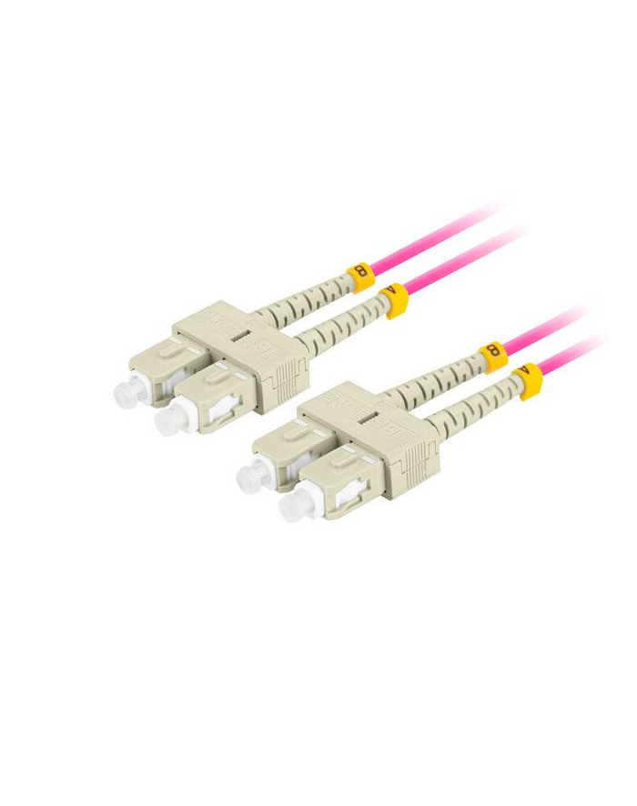 lanberg Patchcord światłowodowy Mm Sc/Upc-Sc/Upc Duplex 3.0mm 2m fioletowy główny