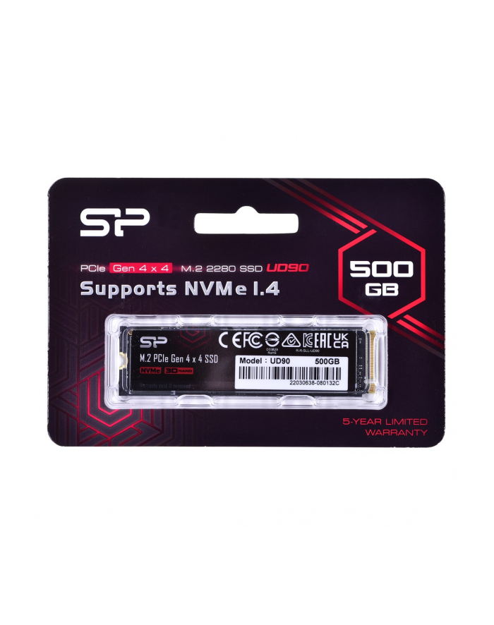 silicon power computer ' communicat SILICON POWER M.2 2280 PCIe 500GB SSD UD90 Gen4x4 NVMe 4500/1950 MB/s główny