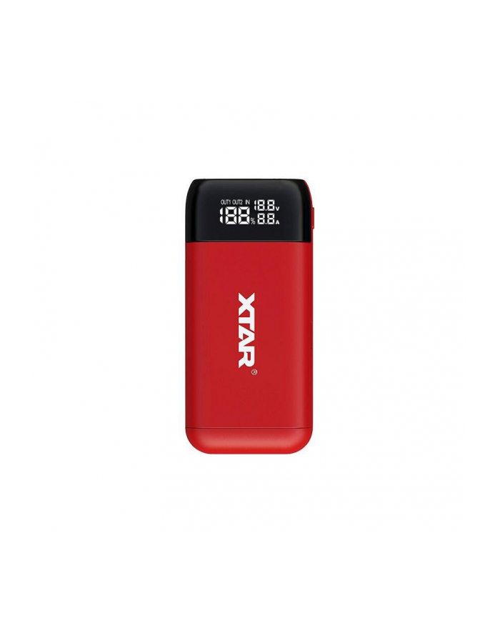 XTAR ŁADOWARKA/POWERBANK DO AKUMULATORÓW CYLINDRYCZNYCH LI-ION 18650/20700/21700 CZERWONY PB2S główny