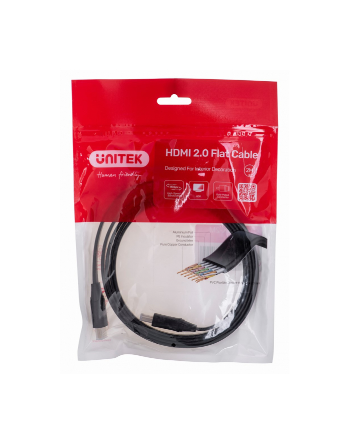 UNITEK KABEL HDMI 20 4K60HZ  PŁASKI  2M  C11063BK-2M główny