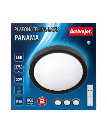 Nowoczesny plafon sufitowy LED Activejet PANAMA RGB ściemnialny ze zdalnym sterowaniem na pilota