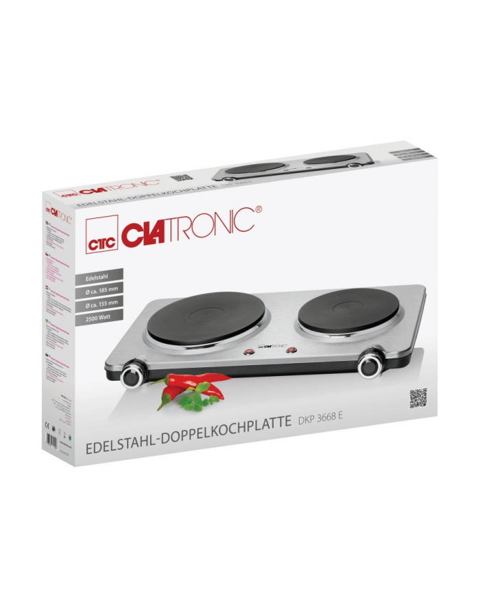 clatronic Kuchenka elektryczna DKP 3668E 2 polowa, inox główny