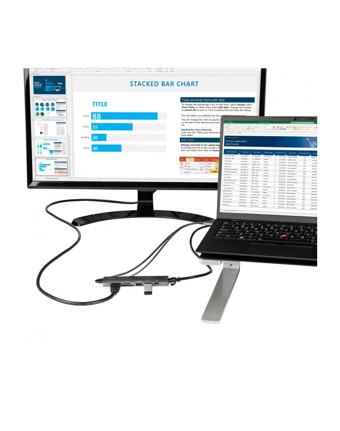 StarTech DKT30CHSDPD1 .com stacja dokująca Przewodowa USB 3.2 Gen 1 (3.1 Gen 1) Type-C Czarny, Szary główny