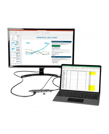 StarTech DKT30CHSDPD1 .com stacja dokująca Przewodowa USB 3.2 Gen 1 (3.1 Gen 1) Type-C Czarny, Szary