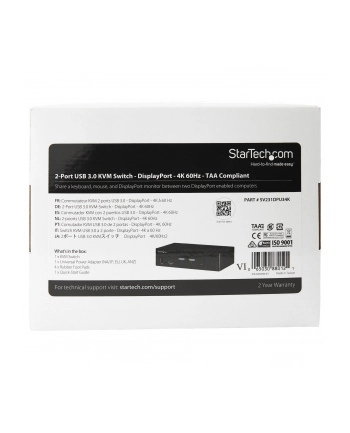 StarTech SV231DPU34K .com przełącznik KVM Czarny