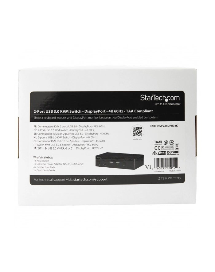 StarTech SV231DPU34K .com przełącznik KVM Czarny główny