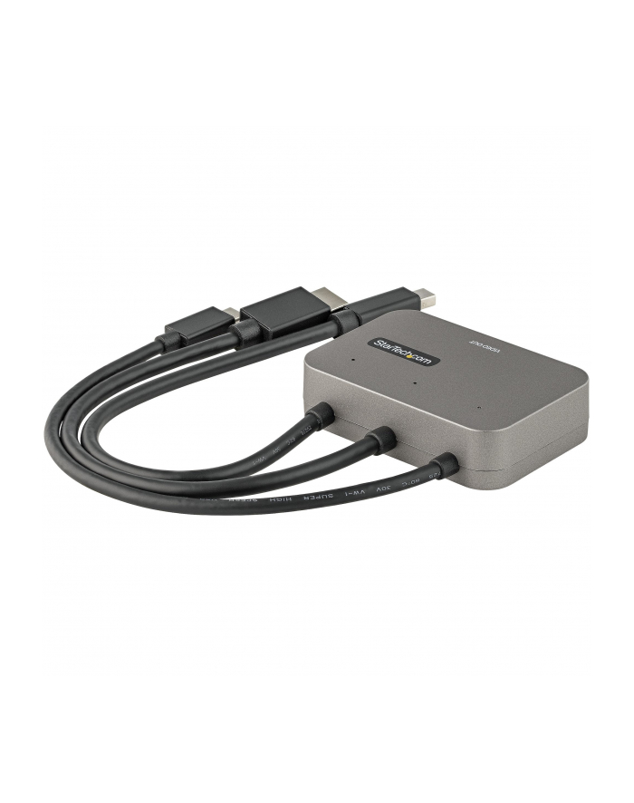 StarTech CDPHDMDP2HD .com adapter kablowy 0,27 m HDMI + USB HDMI + Mini DisplayPort + USB Type-C Czarny, Srebrny główny